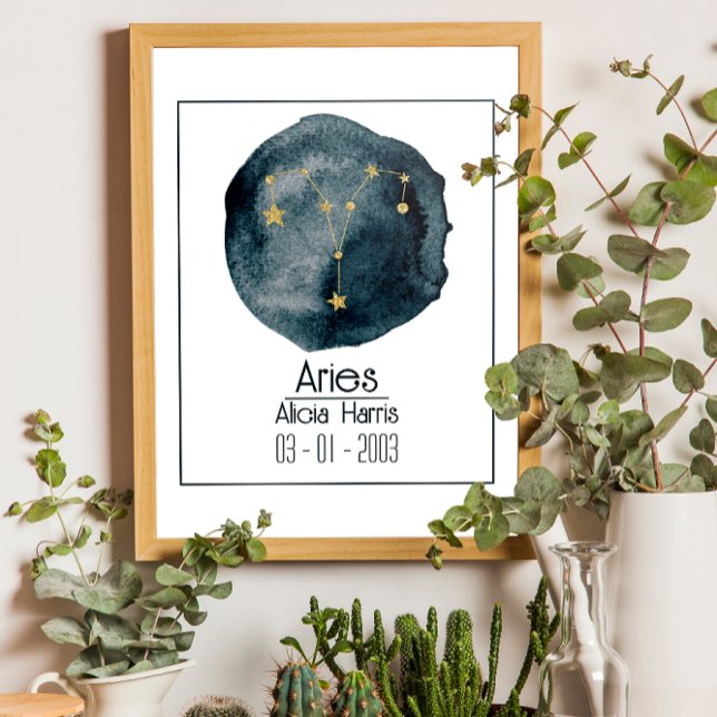 Aries Zodiac Sign: Custom Name & Birthday Poster (Creator Uploaded)