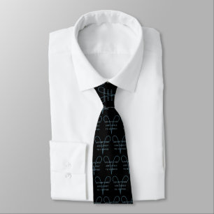Aries Zodiac Sign Fun Quote Modern Blue Text Black Tie