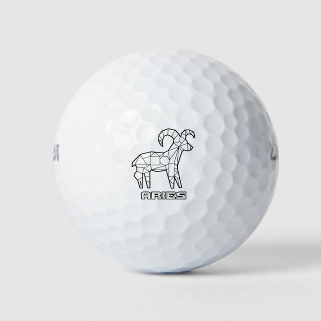Aries Zodiac Sign Golf Balls (Front)