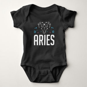 Aries Zodiac Sign Horoscope Constellation Baby Bodysuit