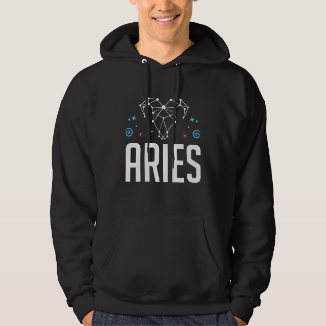 Aries Zodiac Sign Horoscope Constellation Hoodie (Front)