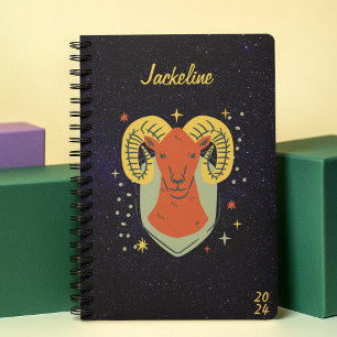 Aries Zodiac Sign l Galaxy Sky Star Personal 2024 Planner