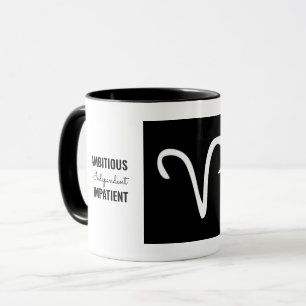 Aries Zodiac Sign Mug 🖤 (Personalised)