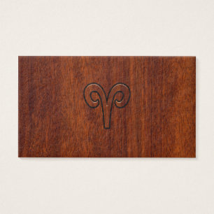 Aries Zodiac Sign on Mahogany like print