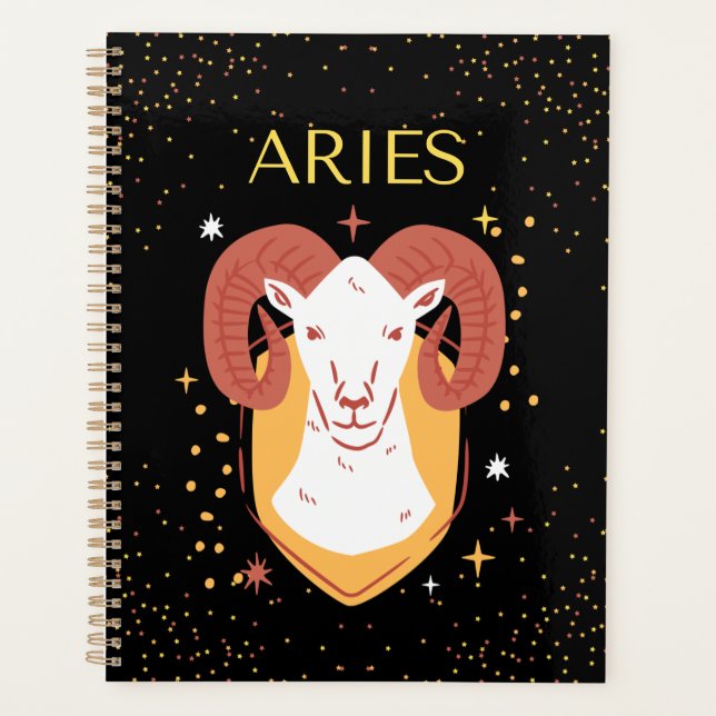 Aries Zodiac Sign&Quote Modern Elegant Gift Theme Planner (Front)