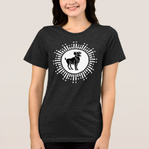 Aries Zodiac Sign Ram Cosmic Starburst Design Tri-Blend Shirt