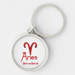 Aries-Zodiac Sign/Red Key Ring