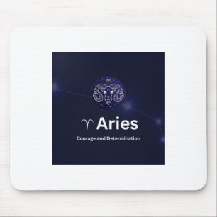 Aries Zodiac Sign Sticker Mouse Pad