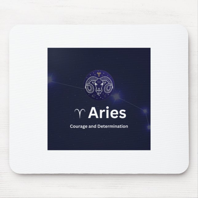 Aries Zodiac Sign Sticker  Mouse Pad (Front)
