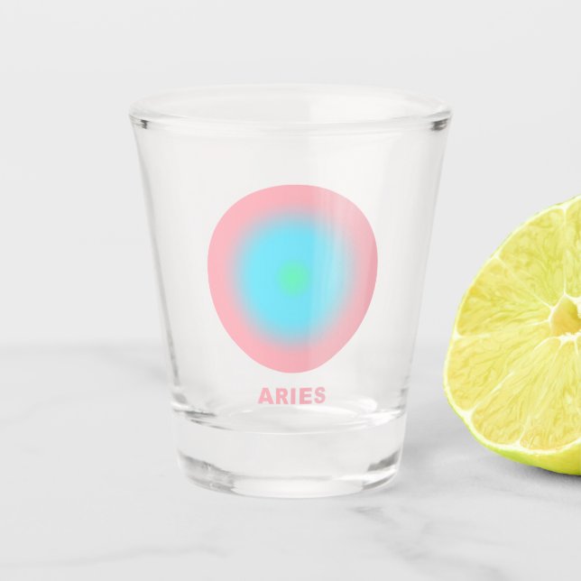 Aries Zodiac Sign Stylish Gradient   Shot Glass (Front)