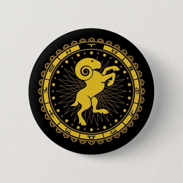 Aries - Zodiac Sign - Symbol - Horoscope 6 Cm Round Badge (Front)