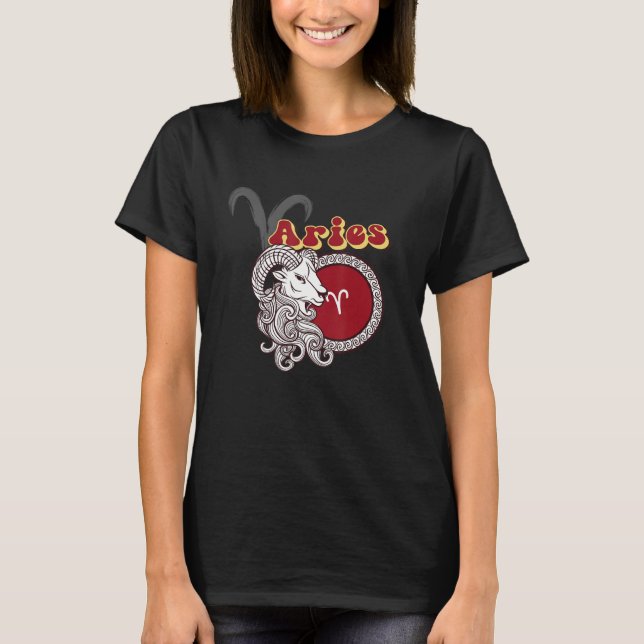 Aries Zodiac Sign T-Shirt (Front)