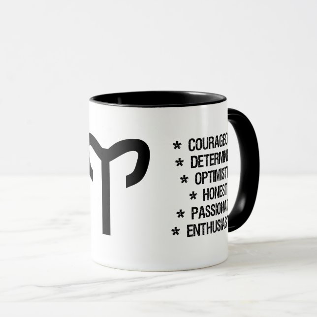 Aries Zodiac Sign ("the ram") Mug (Front Right)