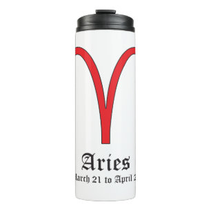 Aries zodiac sign thermal tumbler