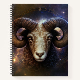 Aries Zodiac Sign Watercolor Design Notebook