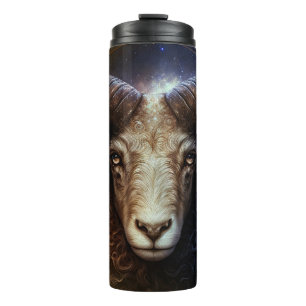 Aries Zodiac Sign Watercolor Design Thermal Tumbler
