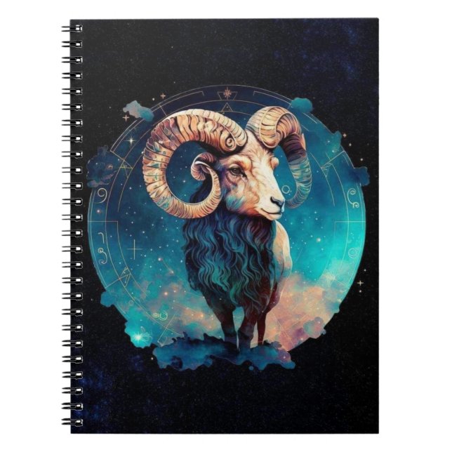 Aries Zodiac Spiral Notebook (Front)