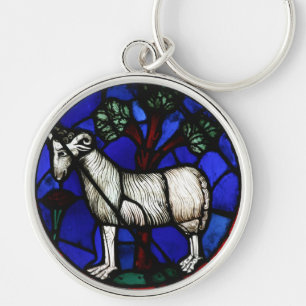 Aries Zodiac Stained Glass Notre-Dame de Paris Key Ring