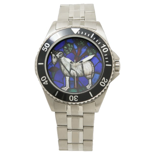 Aries Zodiac Stained Glass Notre-Dame de Paris W Watch (Front)