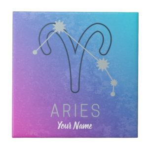 Aries Zodiac Star Sign Horoscope Constellation Ceramic Tile