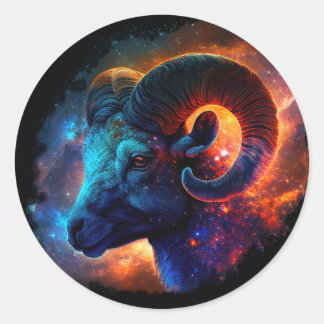 Aries Zodiac Star Sign – No Text - Round Sticker