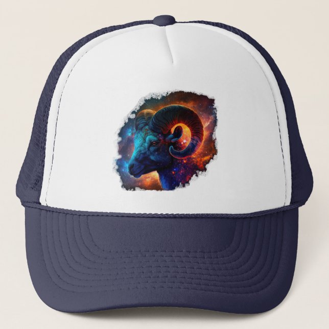 Aries Zodiac Star Sign Trucker Hat (Front)