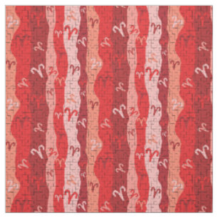 Aries Zodiac Stripes Broken Tiles Fabric