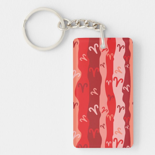 Aries Zodiac Stripes Key Ring (Front)