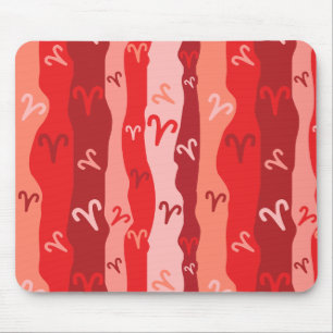 Aries Zodiac Stripes Mouse Pad