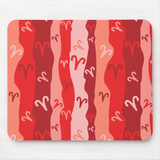 Aries Zodiac Stripes Mouse Pad (Front)