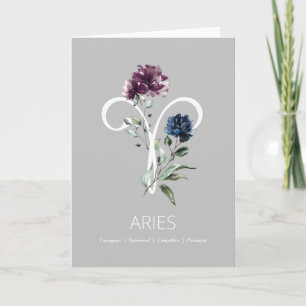 Aries Zodiac Symbol Birthday Card