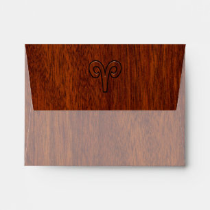 Aries Zodiac Symbol Brown Mahogany like print Envelopes