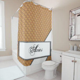 Aries Zodiac Symbol Element by Kenneth Yoncich Shower Curtain