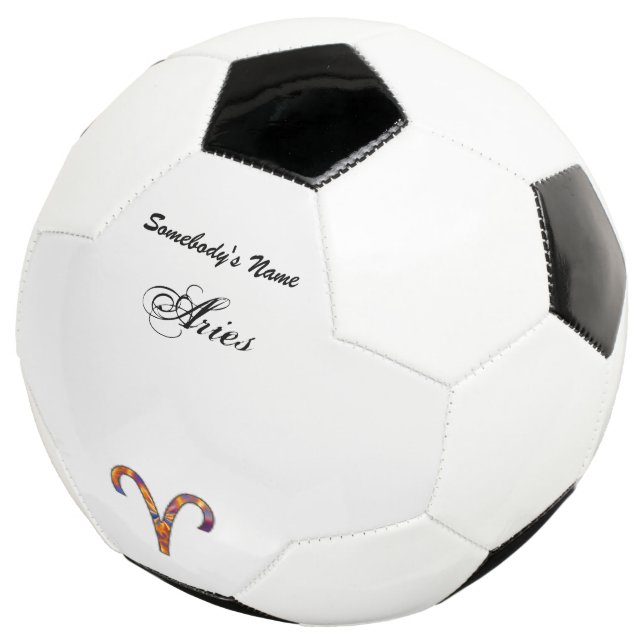 Aries Zodiac Symbol Element by Kenneth Yoncich Soccer Ball (Three Quarter)