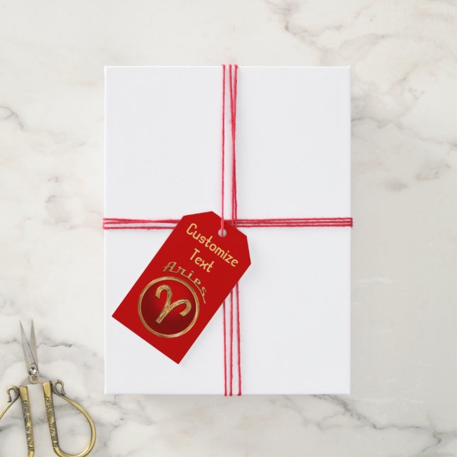 Aries Zodiac Symbol Gift Tags (With Twine)