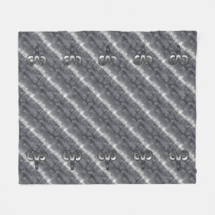 Aries Zodiac Symbol in Grunge Distressed Style Fleece Blanket
