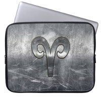 Aries Zodiac Symbol in Grunge Distressed Style