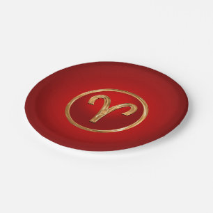 Aries Zodiac Symbol Paper Plate