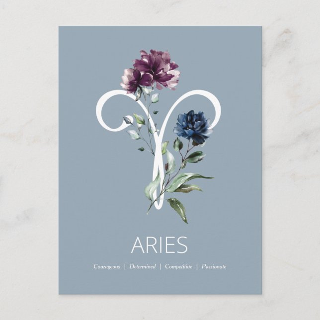 Aries Zodiac Symbol Postcard (Front)