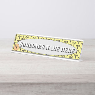 Aries Zodiac Symbol Standard by Kenneth Yoncich Desk Name Plate