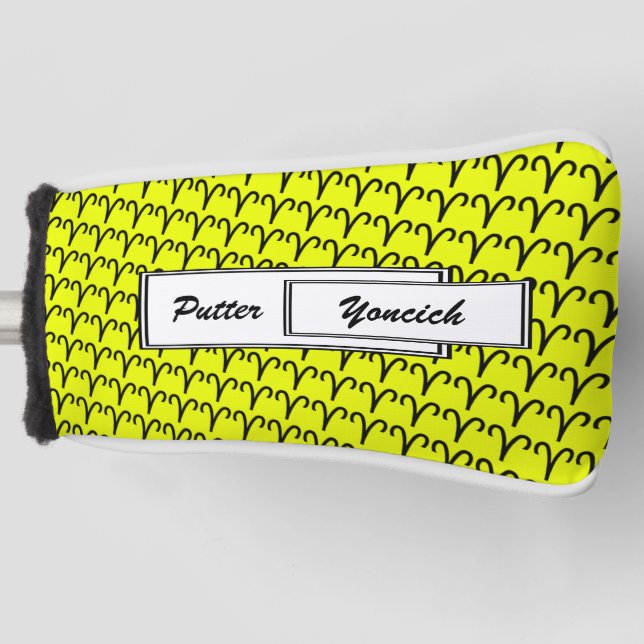 Aries Zodiac Symbol Standard by Kenneth Yoncich Golf Head Cover (Front)