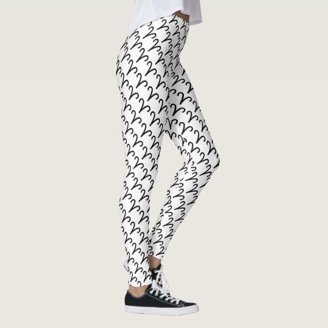 Aries Zodiac Symbol Standard by Kenneth Yoncich Leggings (Right)