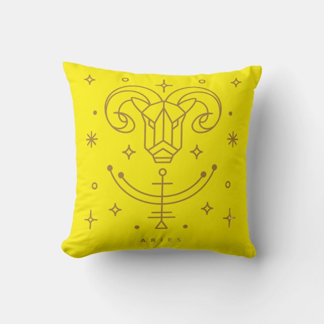 Aries Zodiac Throw Pillow (Front)