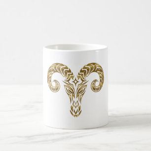 Aries Zodiac - Tribal Gold Coffee Mug