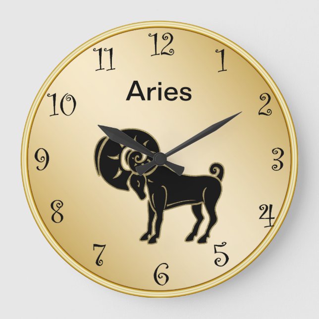Aries Zodiac Wall Clock (Front)