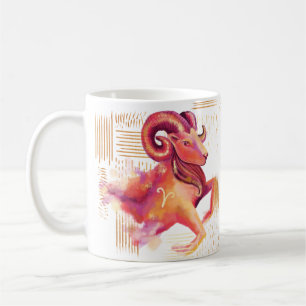 Aries Zodiac Watercolour Artistry Print Mug