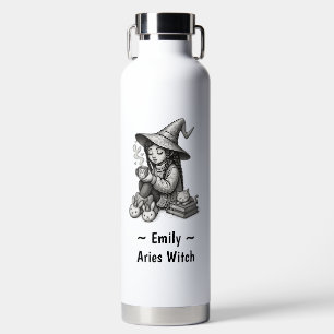 Aries Zodiac Witch Whimsical Astrology Celestial Water Bottle
