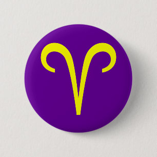 ARIES, ZODIACAL SIGN 6 CM ROUND BADGE