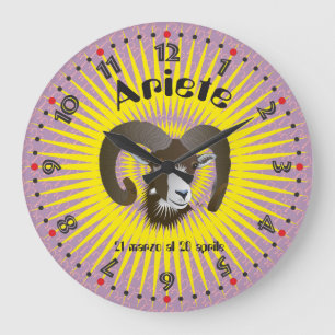 Ariete 21 March to 20 april Orologio Large Clock