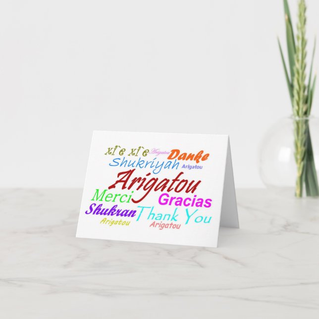 Arigatou-Japanese-Thank You card in 8 languages (Front)